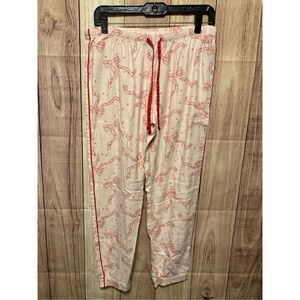 Victoria’s Secret Small Lounge pajama pants pink red bow drawstring